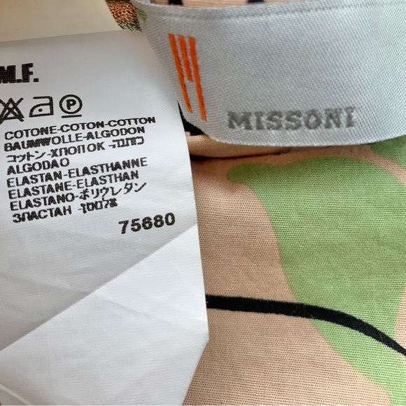 Vintage Original MISSONI Peach Floral Cotton Skirt Sz 42/6 - Picture 4 of 5